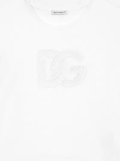 Dolce & Gabbana Broderie Anglaise T-shirt In White
