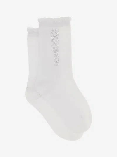 Guess Girls Logo Socks In White