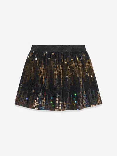 Guess Girls Sequin Mini Skirt In Black