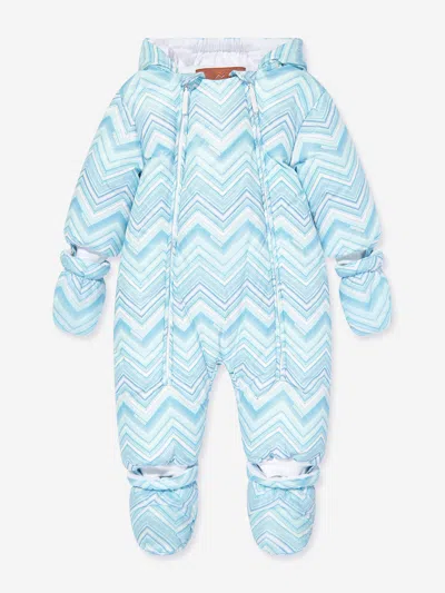 Missoni Baby Boys Zigzag Snowsuit In Blue