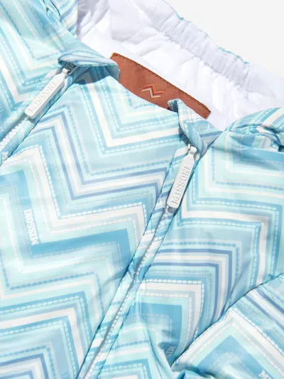 Missoni Baby Boys Zigzag Snowsuit In Blue