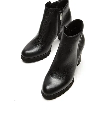 La Canadienne Maya Leather Zip Ankle Booties In Black