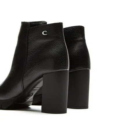La Canadienne Maya Leather Zip Ankle Booties In Black