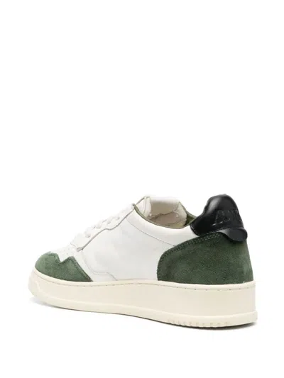 Autry Medalist Low White Leather And Suede Bottle Sneakers
