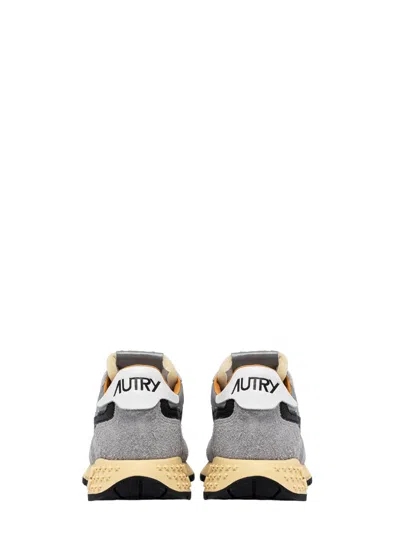 Autry Gray Suede And Nylon Reelwind Low Sneakers And Space