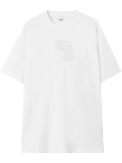 Burberry Tempah T-shirt With Embroidered Ekd In White