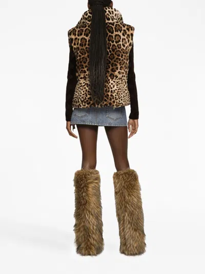 Dolce & Gabbana Logo-plaque Leopard-print Gilet