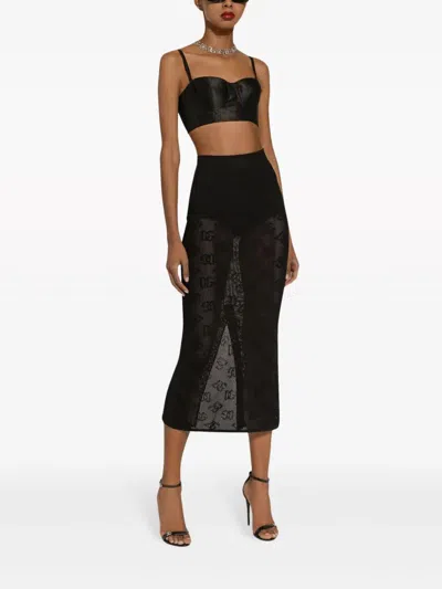 Dolce & Gabbana Dg-jacquard Midi Skirt