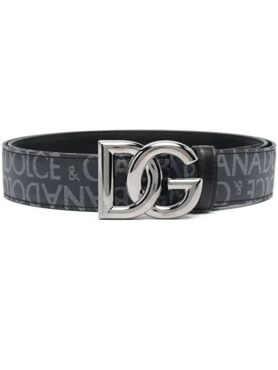 Shop Dolce & Gabbana Belt With Dg Allover Logo