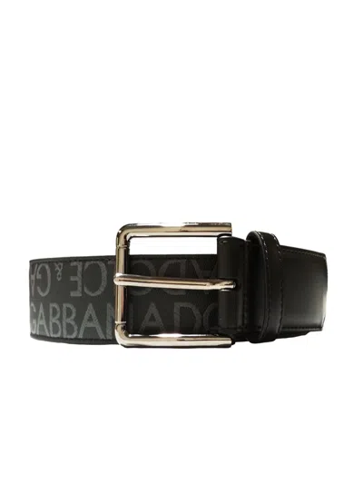 Dolce & Gabbana Belt With Buckle Embroidered With Logo