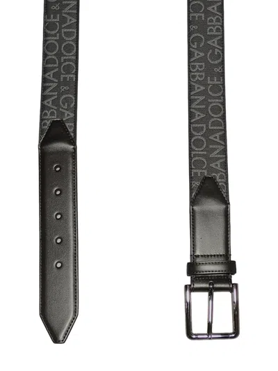 Dolce & Gabbana Belt With Buckle Embroidered With Logo