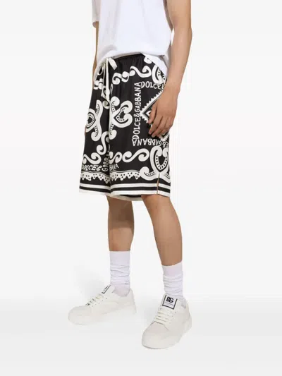Dolce & Gabbana Dolce&gabbana Silk Bermuda With Navy Print