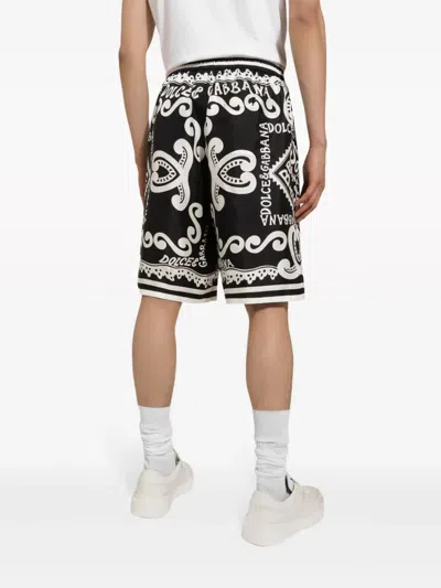 Dolce & Gabbana Dolce&gabbana Silk Bermuda With Navy Print