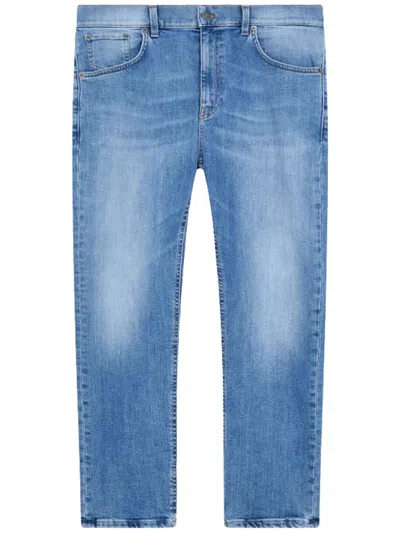 Dondup Alex Faded Belt Loops Trousers In Blue
