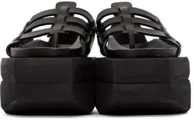 Shop Rick Owens Black Leather Gladiator Sandals
