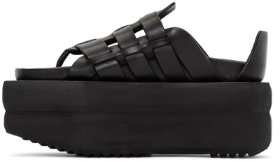 Shop Rick Owens Black Leather Gladiator Sandals