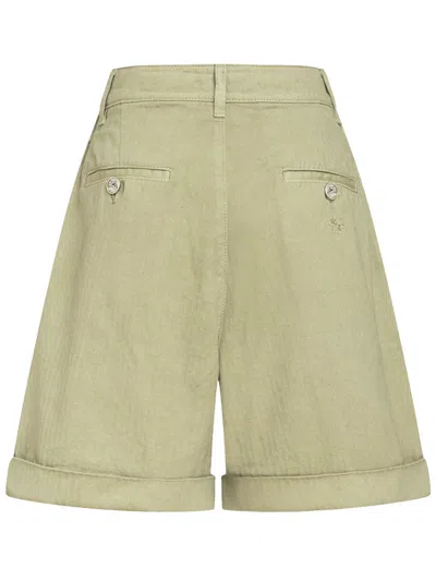 Etro Herringbone-pattern Cotton Bermuda Shorts