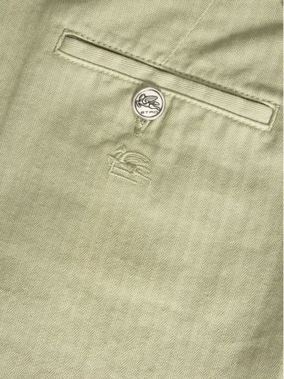 Etro Herringbone-pattern Cotton Bermuda Shorts