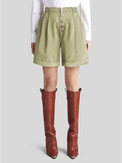 Etro Herringbone-pattern Cotton Bermuda Shorts