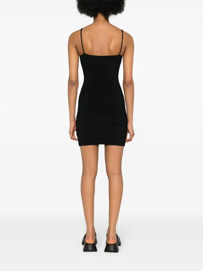 Gcds Rhinestone Logo Jersey Mini Dress