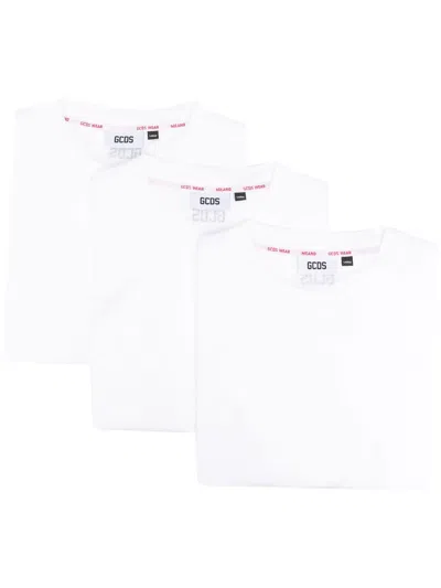 Gcds Pack Of Three Cotton T-shirts In Black