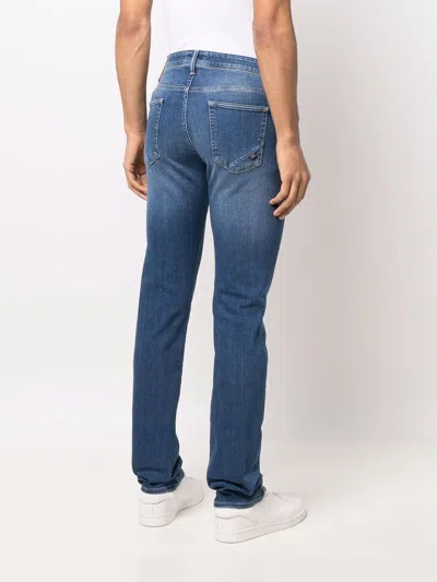 Incotex Faded Denim Trousers Featuring Belt Loops In Blue