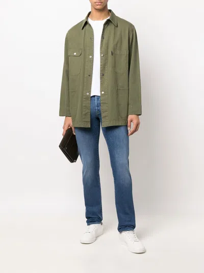 Incotex Faded Denim Trousers Featuring Belt Loops In Blue