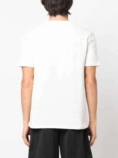 Jil Sander White T-shirt With Short Sleeves And Contrasting Logo Print In Cotton Man