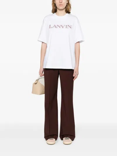Lanvin White Oversized Embroidered Curb T-shirt