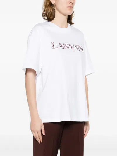 Lanvin White Oversized Embroidered Curb T-shirt