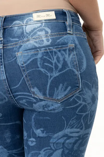 Miss Me Rhiannon Floral Flare Jeans In Medium Wash