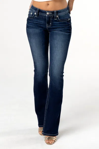 Miss Me Sophia Glitz Bootcut Jeans In Dark Wash