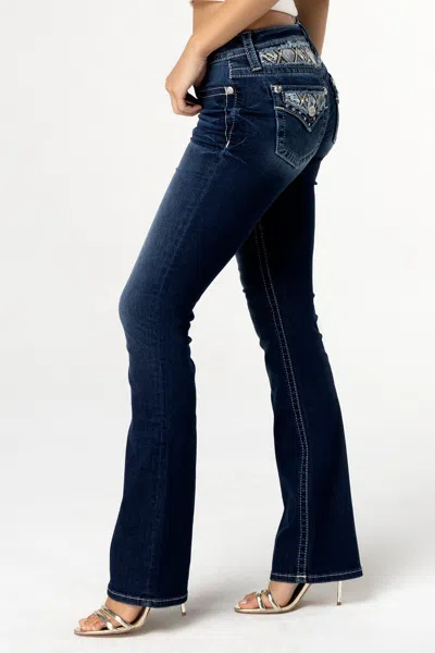 Miss Me Sophia Glitz Bootcut Jeans In Dark Wash