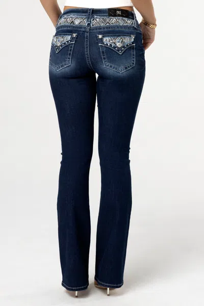 Miss Me Sophia Glitz Bootcut Jeans In Dark Wash