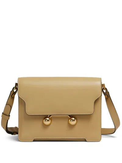 Marni Medium Rectangular Shoulder Bag With Flap In Black
