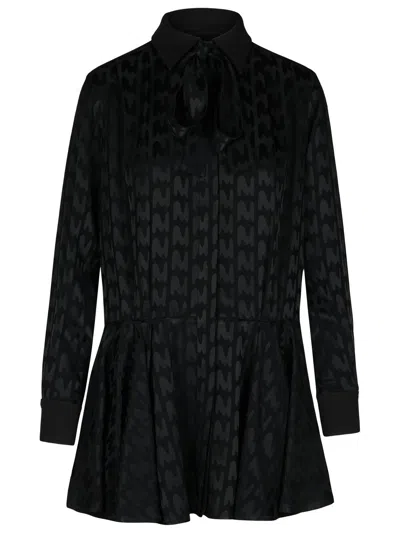 Shop Msgm Black Viscose Blend Dress