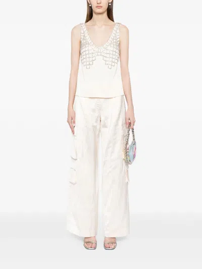 Self-portrait Rhinestone-embellished Sleeveless Blouse