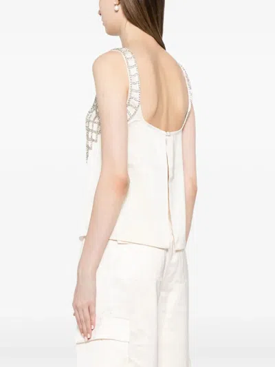 Self-portrait Rhinestone-embellished Sleeveless Blouse