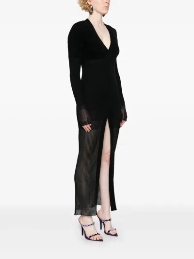 Attico Black Degradè Mini Dress