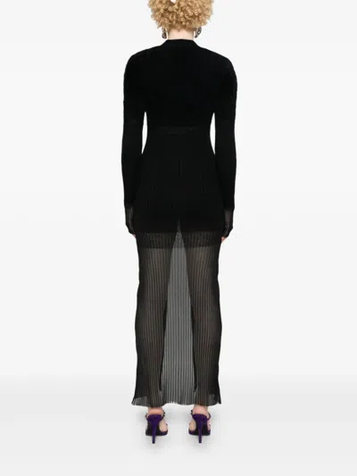 Attico Black Degradè Mini Dress