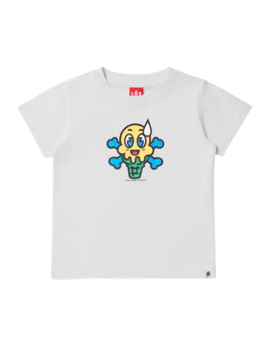 Shop Icecream Kids Cones N' Bones Tee In Bleach White