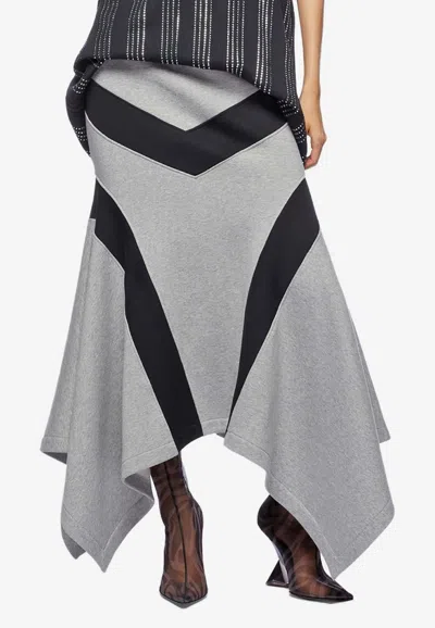 Attico Asymmetrical Maxi Skirt In Gray