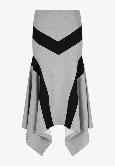 Attico Asymmetrical Maxi Skirt In Gray