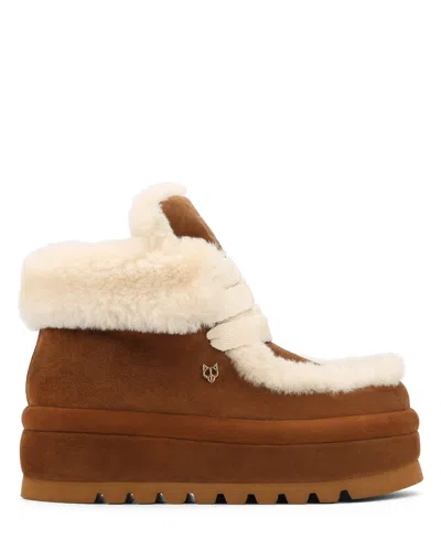 Shop Naked Wolfe Bambi Tan Suede/shearling