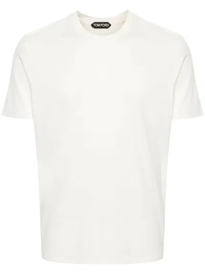 Tom Ford Placed Rib Slim-fit Lyocell And Cotton-blend T-shirt In Grey