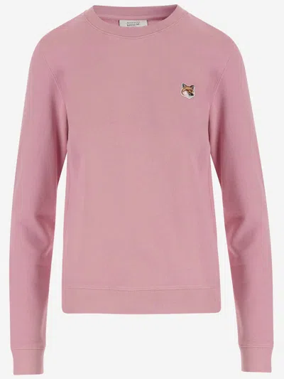 Shop Maison Kitsuné Maison Kitsune' Cotton Sweatshirt With Logo In Pink