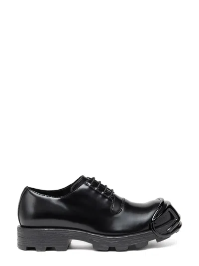 Shop Diesel Leather Lace-up Shoe With Oval D Rein-forced Toe