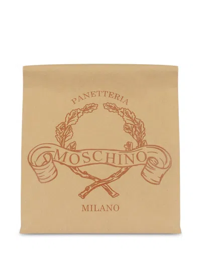 Shop Moschino Clutch With Print In Brown