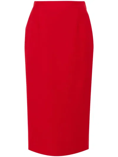 Shop Alessandra Rich Pencil Skirt In Red