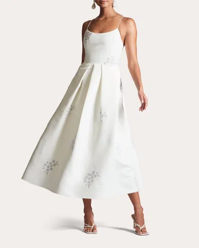 Sachin & Babi Audra Floral-embroidered Dress In White